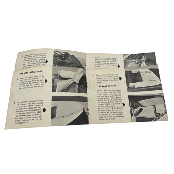 1962 GM Convertible Coupe Folding Power Top Operation & Care Manual Vintage Car - Picture 6 of 9